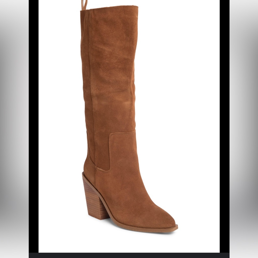 Steve Madden Brown Suede Knee-High Heeled Boots